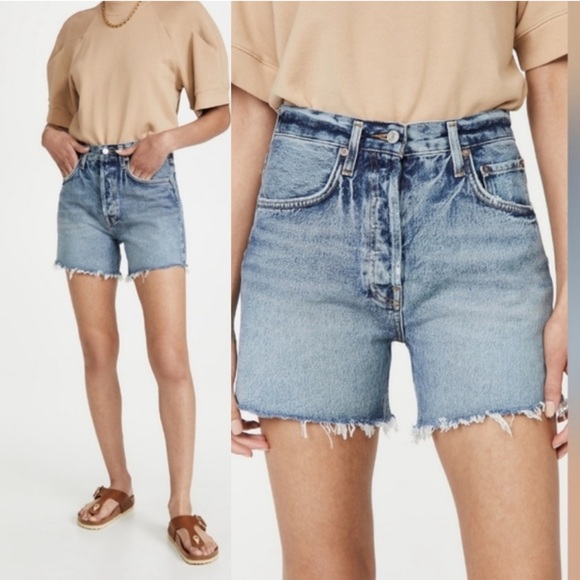 ⭐️NWT Agolde Riley High Rise Slim Leg Shorts⭐️ - Picture 1 of 8